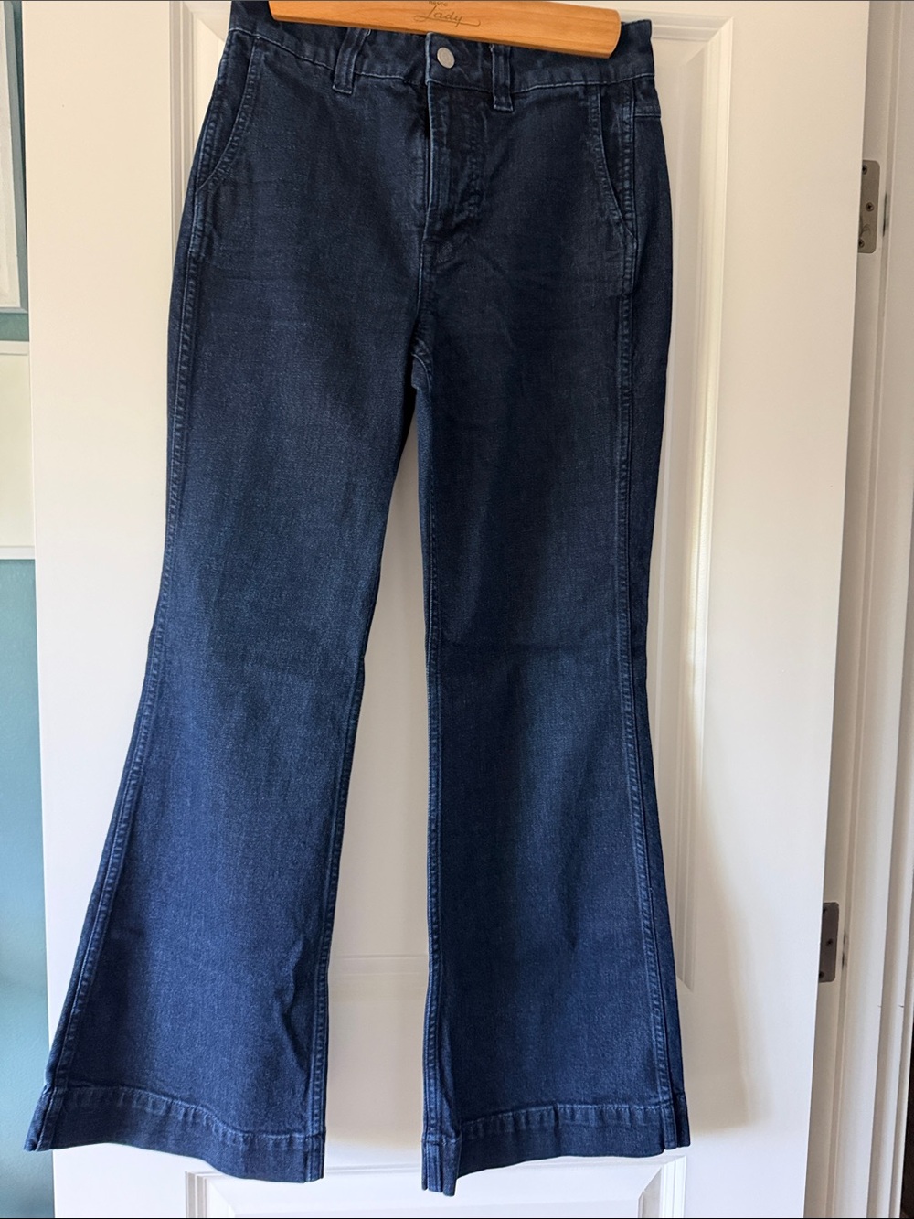 J. Crew Dark Navy Flare Wide-Leg Jeans